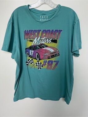 Free State Teal Racing Graphic Short Sleeve Tee